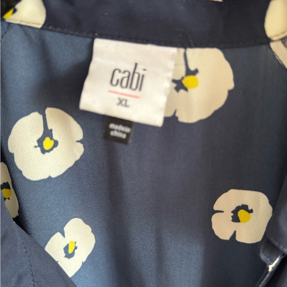 CAbi Midnight Blue Floral Top